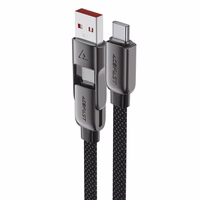 Acefast C13-05 USB-C - USB-A / USB-C kaabel 480Mb/s 3A 0.2m - must