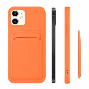 Kaardikott Silikoonist rahakott kaardipesaga dokumendid iPhone 12 Pro jaoks punane