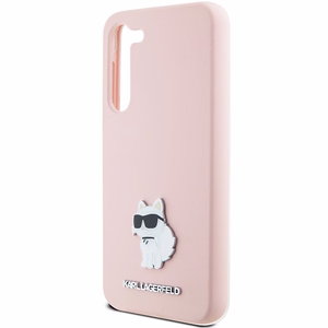 Karl Lagerfeld Silicone Choupette Metal Pin чехол для Samsung Galaxy S23+ - розовый