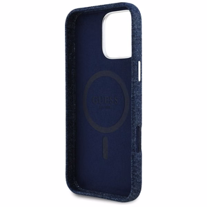 Guess Denim Triangle Logo MagSafe iPhone 16 Pro Max Ümbris - Sinine