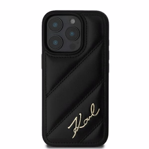 Karl Lagerfeld Quilted Signature iPhone 16 Pro Ümbris - Must