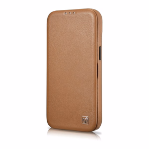 Чехол iCarer CE Premium Leather Folio для iPhone 14 Plus магнитный с откидной крышкой MagSafe коричневый