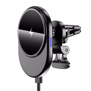 Setty MagSafe car air vent holder with inductive charging oval LED MS black QMUS-K-01
