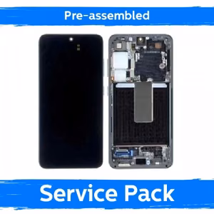 LCD ekraan ühilduv Samsung S916 S23 Plus raamiga / Phantom Black (Graphite) / (Eelkokku pandud Service Pack)
