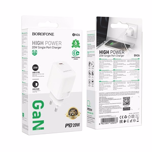Borofone Wall laadija BN26 Fuente - Type C - PD 20W valge