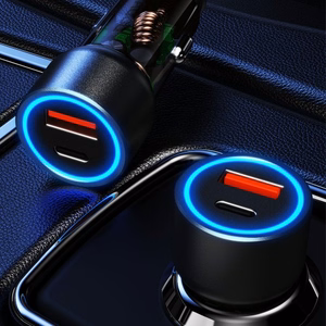 Dudao R4T 25W USB-A USB-C автомобильное зарядное устройство - серый