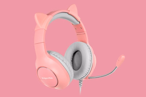 Kruger&Matz Gamer Kids mänguri peakomplekt lastele, roosa