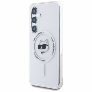 Ümbris Karl Lagerfeld Button Choupette Head Printed Logo MagSafe Samsung Galaxy S25 Plus valge