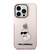 Karl Lagerfeld Ikonik Choupette ümbris jaoks iPhone 14 Pro Max - roosa