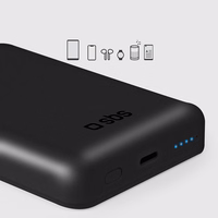SBS TEBB5000MAG1CK Juhtmeta energiapank 5000 mAh USB-C, MagSafe ühilduv - must