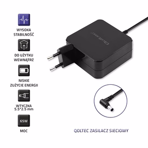 Qoltec 51745 toiteadapter sisetingimustes 65 W must