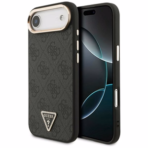 GUESS ümbris jaoks IPHONE 17 Air compatible with MagSafe GUHMP17MP4GTDGMK (4G PU W/ Triangle Logo) kuldne must