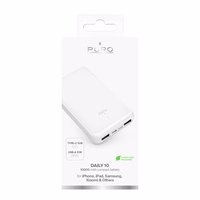 Powerbank Puro White 10000mAh 12W 2xUSB-A + USB-C - valge