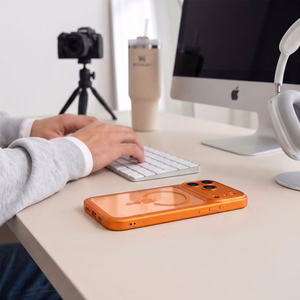 Tech-Protect MagPeak MagSafe CC ümbris mudelitele iPhone 18 Pro / 17 Pro, läbipaistev oranž
