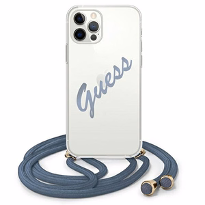 Guess GUHCP12MCRTVSBL iPhone 12/12 Pro 6.1" sinine/sinine kõvakott Script Vintage