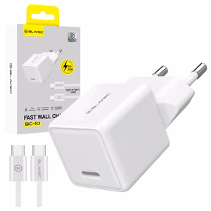 Blavec BC-10 võrgulaadija Type C PD 25W 3A koos Type C - Type C kaabliga valge