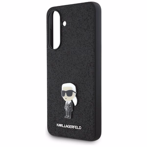 Karl Lagerfeld Fixed Glitter Ikonik Logo Metal Pin Ümbris jaoks Samsung Galaxy A56 - Must