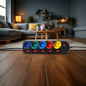 Maclean MCE204M power extension 1.5 m 5 AC outlet(s) Indoor Black, Multicolour