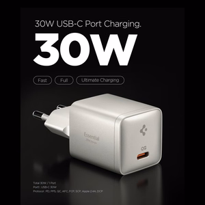 Spigen Essential EE301EU 1 pordiga 30 W seinalaadija – titaanivärvi
