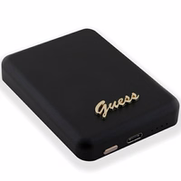 Guess MagSafe Metal Script Logo induktiivne elektripank 15W 5000mAh - must