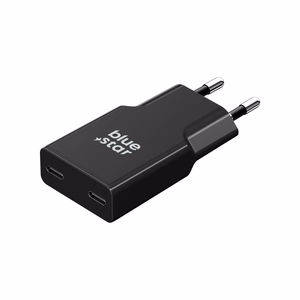 Blue Star Slim GaN TFK-SC-30WCC 30W 2x USB-C QC 4.0 / PD 3A laadija, must