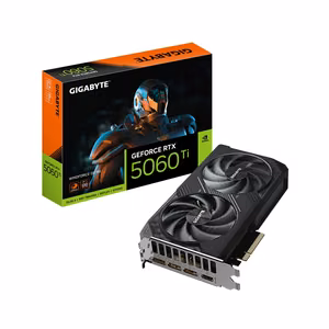 GIGABYTE GeForce RTX 5060 Ti WINDFORCE OC 8G Videokaart - 8GB GDDR7, 128bit, PCI-E 5.0, 2587MHz Core Clock, 3 x DisplayPort, 1 x HDMI, GV-N506TWF2OC-8GD