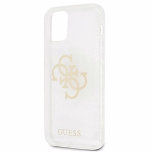 Guess GUHCP12LPCUGL4GTR iPhone 12 Pro Max 6.7" läbipaistev kõva ümbris Glitter 4G Big Logo