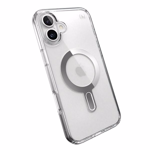 Speck Presidio Perfect-Clear MagSafe'i ja ClickLocki toega ümbris iPhone 16 Plus-le, Clear/Chrome