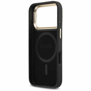Guess 4G PU Triangle Logo & Stand Camera Magsafe чехол iPhone 17 Pro - черный