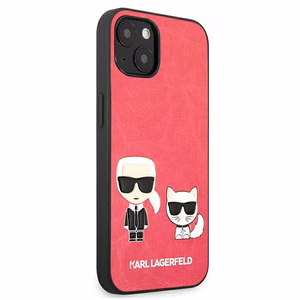 Karl Lagerfeld Ikonik Karl&Choupette iPhone 13 mini ümbris - fuksiatoonid
