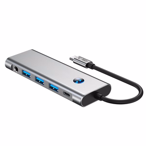 Tech-Protect HB04 HUB Adapter 9in1 USB-C + USB2.0 + USB3.0 + HDMI 4K 60Hz + SD / TF + PD100W + AV3.5 - hall