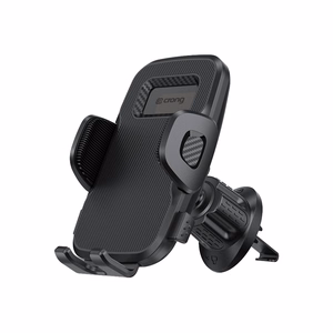Crong Carclip Air Vent universaalne auto telefonihoidik ventilatsioonirestile, must