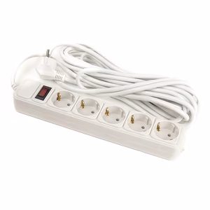 Extension cord 7m, 5 sockets, koos switch