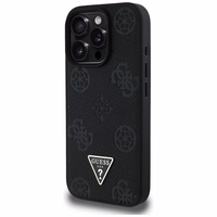 Guess Grained Hot Stamp Peony Triangle Logo MagSafe Ümbris jaoks iPhone 16 Pro - Must