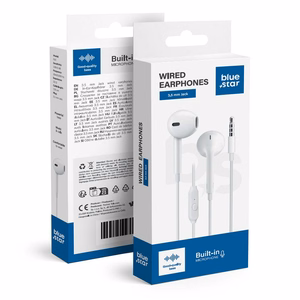 Wire earbuds Jack 3,5 mm sinine Star PA-E65 1,2 m valge