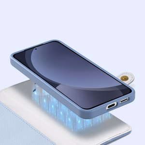 Dux Ducis Lawa Leather Ümbris jaoks Samsung Galaxy S25+ with Detachable Magnetic Wallet - sinine