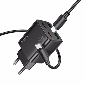 Phone Laadija Hoco 2 x USB C + 2 x USB A QC3.0 PD 3A 30W + Kaabel USB C to USB C N56 must