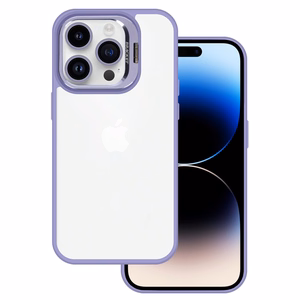Tel Protect Kickstand Ümbris + camera glass (lens) jaoks Iphone 15 Pro light purple