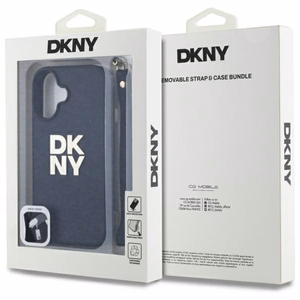 DKNY Wrist Strap Stock Logo iPhone 16 Ümbris - Must