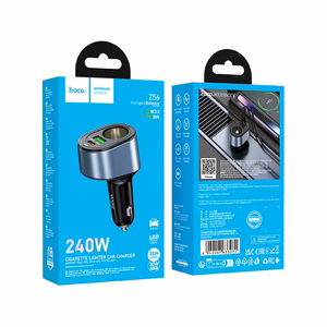 Автомобильное зарядное устройство Hoco USB A + USB C + прикуриватель PD QC3.0 3A 35W Z56 чёрное