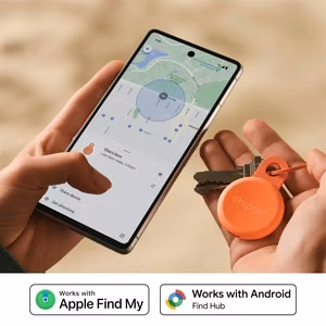 Chipolo LOOP – laetav Bluetooth jälgija silikoonsilmusega iOS & Android, Coral