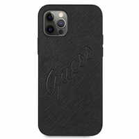Guess Saffiano Vintage Script ümbris iPhone 12 Pro Max 6.7" jaoks - must