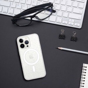 Прозрачный чехол Tel Protect MagSilicone для iPhone 15 Pro Max с блёстками