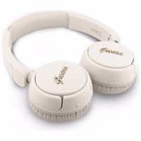 Guess Metal Logo Script Over-Ear Headphones - Beige