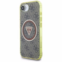 Guess IML Metal Glitter 4G Circle Triangle MagSafe ümbris jaoks iPhone 16e - brown