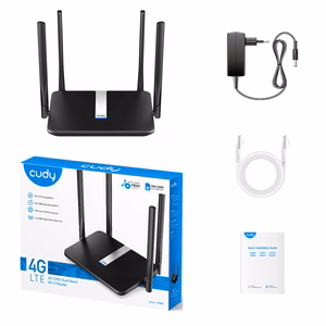 Cudy LT500 juhtmevaba ruuter Fast Ethernet kahesageduslik (2.4 GHz / 5 GHz) 4G must