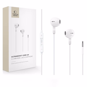 Tech-Protect Ultraboost Core G4 juhtmega kõrvaklapid 3.5 mm pistikuga – valge