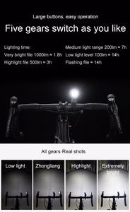 Rockbros V9M-1000 jalgratta esituli, 1000 lm – must