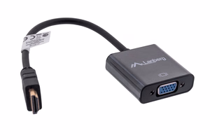 Lanberg AD-0017-BK videokaabli adapter 0,2 m VGA (D-Sub) HDMI Type A (Standard) must