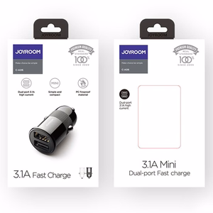 Автомобильное зарядное устройство Joyroom "C-A06" белый (2x USB 3.1A)